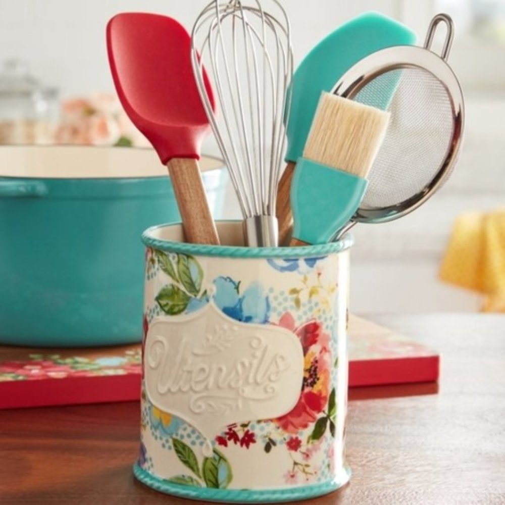 Pioneer Woman Mini Floral Utensil Holder